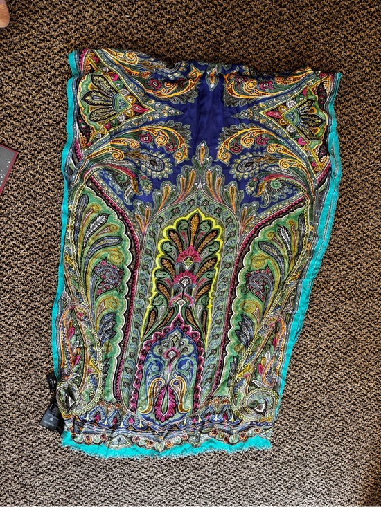 Etro Other - Etro Multicolor Paisley Swim Sarong with Turquoise Trim